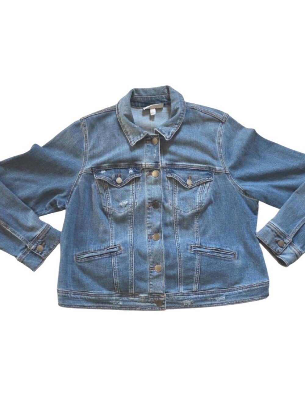 Distressed Blue Denim Jacket - Women